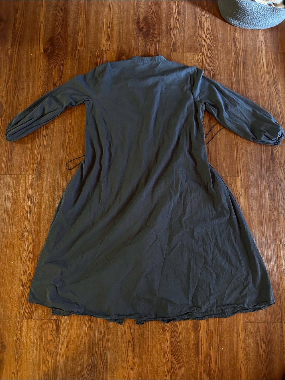 Zara cotton Adjustable Long Sleeve Drawstring-Waist Dress - Picture 2 of 3